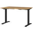 SCHREIBTISCH 120/80/72-118 cm  in Braun, Schwarz, Eichefarben  - Eichefarben/Schwarz, MODERN, Holzwerkstoff/Metall (120/80/72-118cm) - Novel