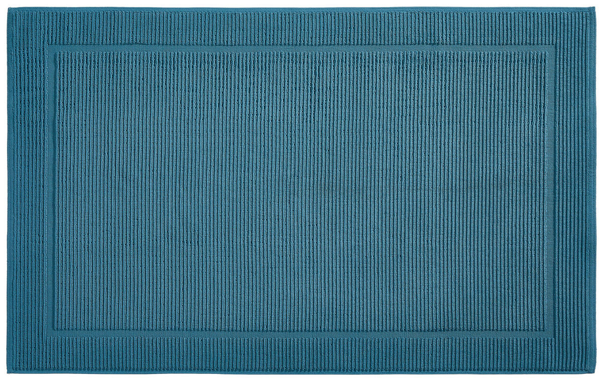 BADEMATTE Petrol 60/100 cm  - Petrol, Basics, Textil (60/100cm) - Bio:Vio