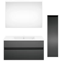 BADEZIMMER  in 122 cm  - Dunkelgrau/Weiß, KONVENTIONELL, Holzwerkstoff (122cm) - Puris