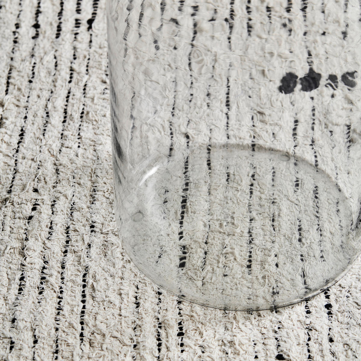 BEISTELLTISCH 50/50/56 cm Transparent, Creme rund  - Transparent/Creme, Design, Glas/Metall (50/50/56cm) - Livetastic