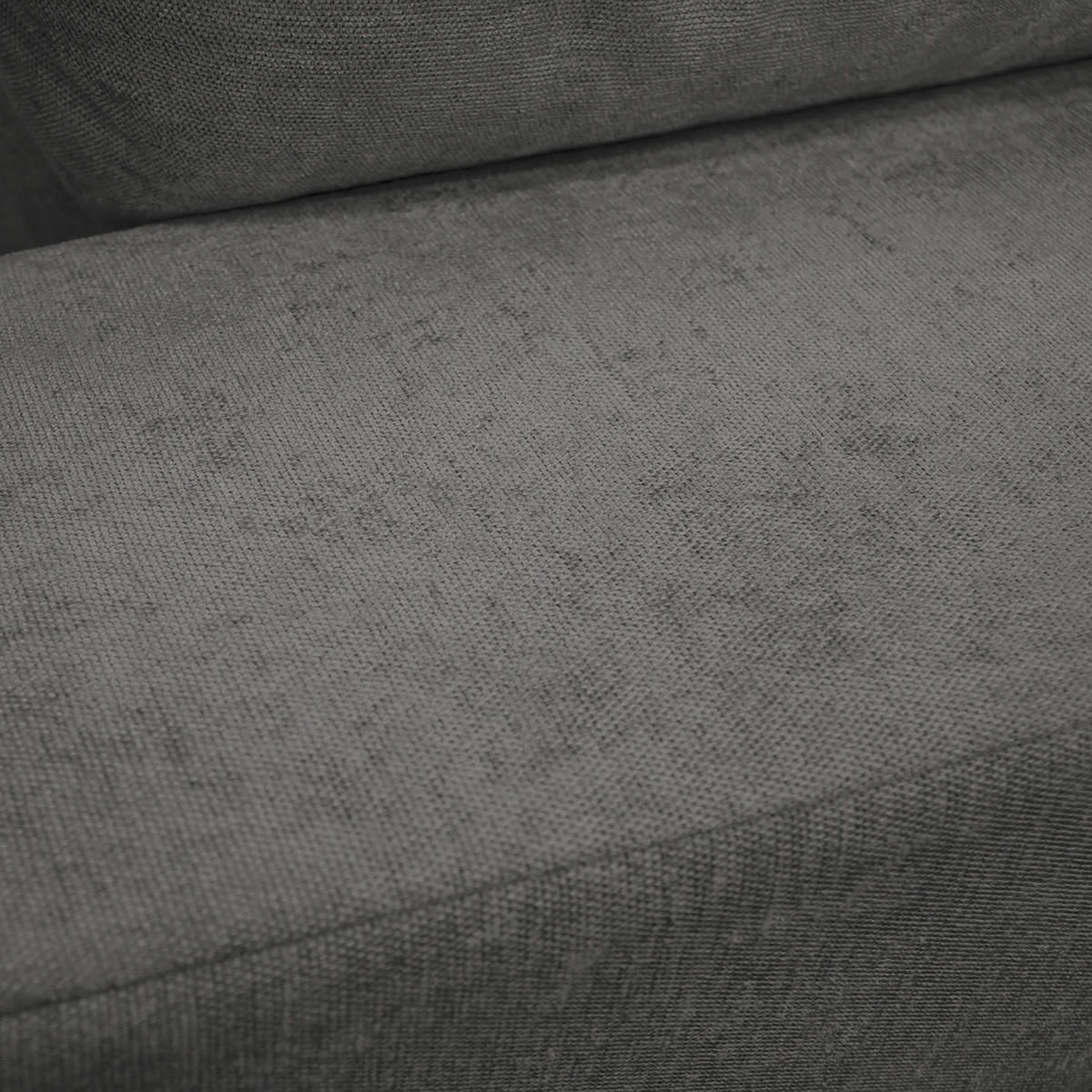 Ecksofa inkl. Hocker in Flachgewebe Grau  - Schwarz/Grau, Design, Holz/Textil (174/247cm) - MID.YOU