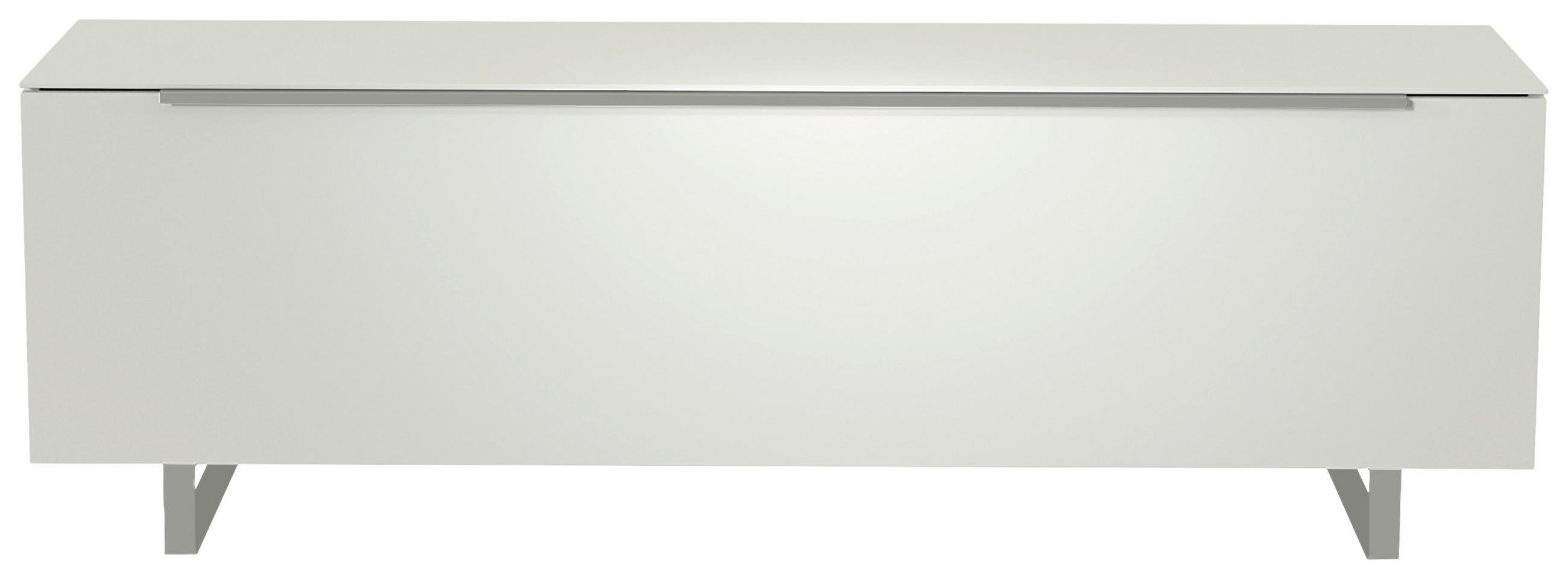 LOWBOARD  in 160/51/45 cm  - Alufarben/Weiß, Design, Glas/Holzwerkstoff (160/51/45cm) - Moderano
