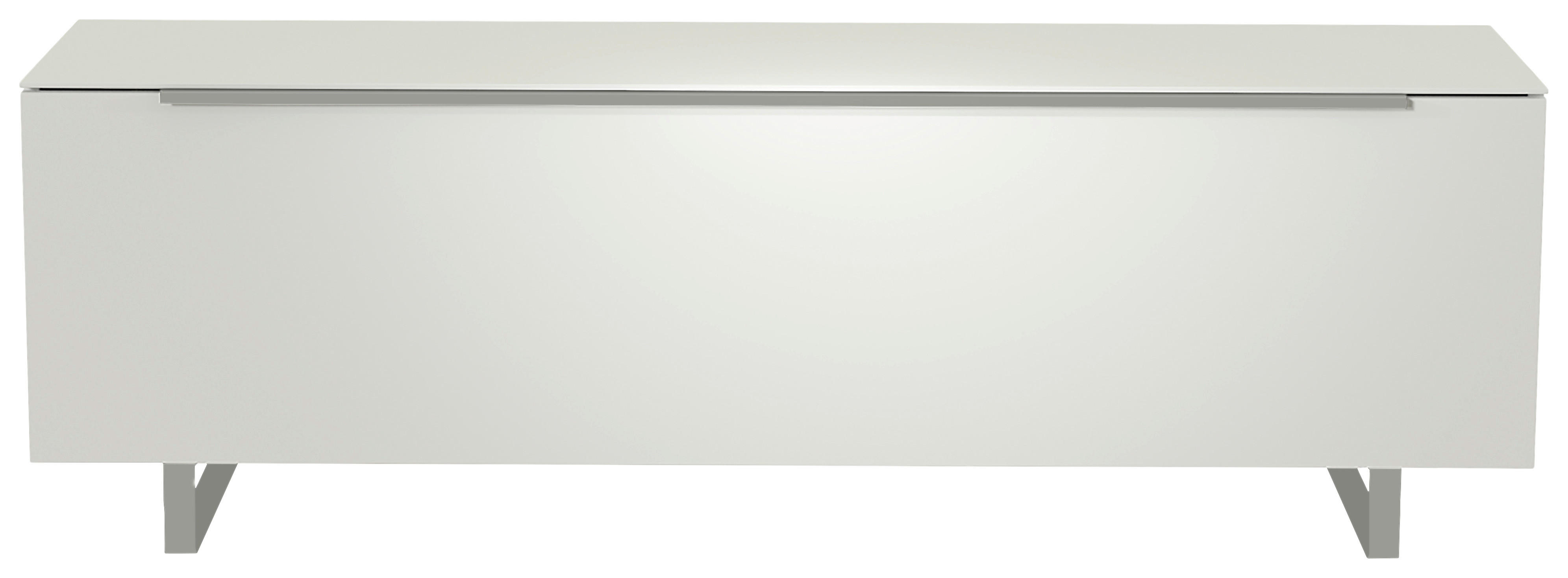 LOWBOARD Weiß, Alufarben  - Alufarben/Weiß, Design, Glas/Holzwerkstoff (160/51/45cm) - Moderano