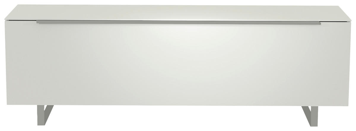 LOWBOARD Weiss, Alufarben  160/51/45 cm  - Weiss/Alufarben, Design, Glas/Holzwerkstoff (160/51/45cm) - Moderano
