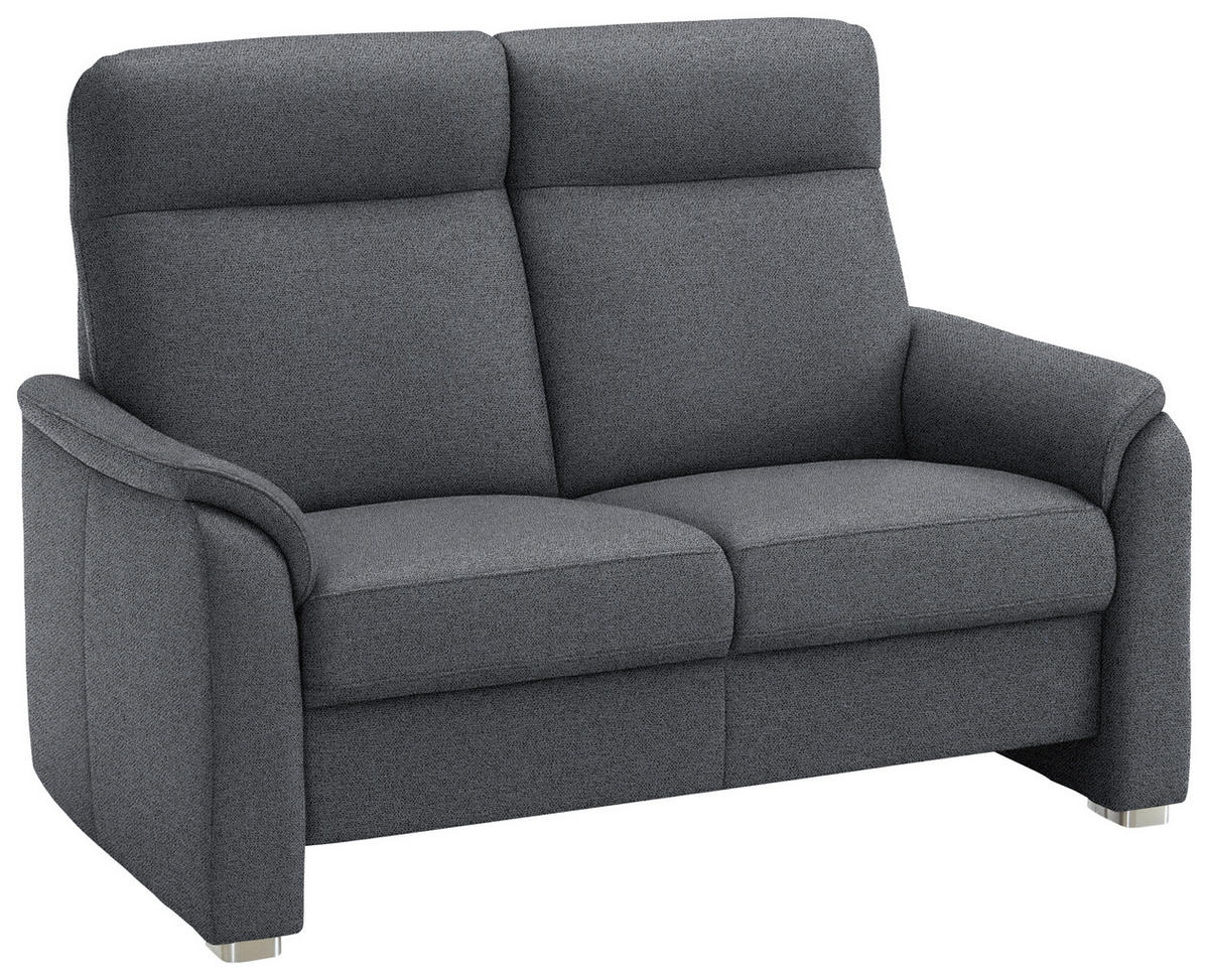 2-SITZER-SOFA  in Flachgewebe Anthrazit  - Anthrazit/Alufarben, KONVENTIONELL, Textil/Metall (156/107/95cm) - Beldomo Comfort