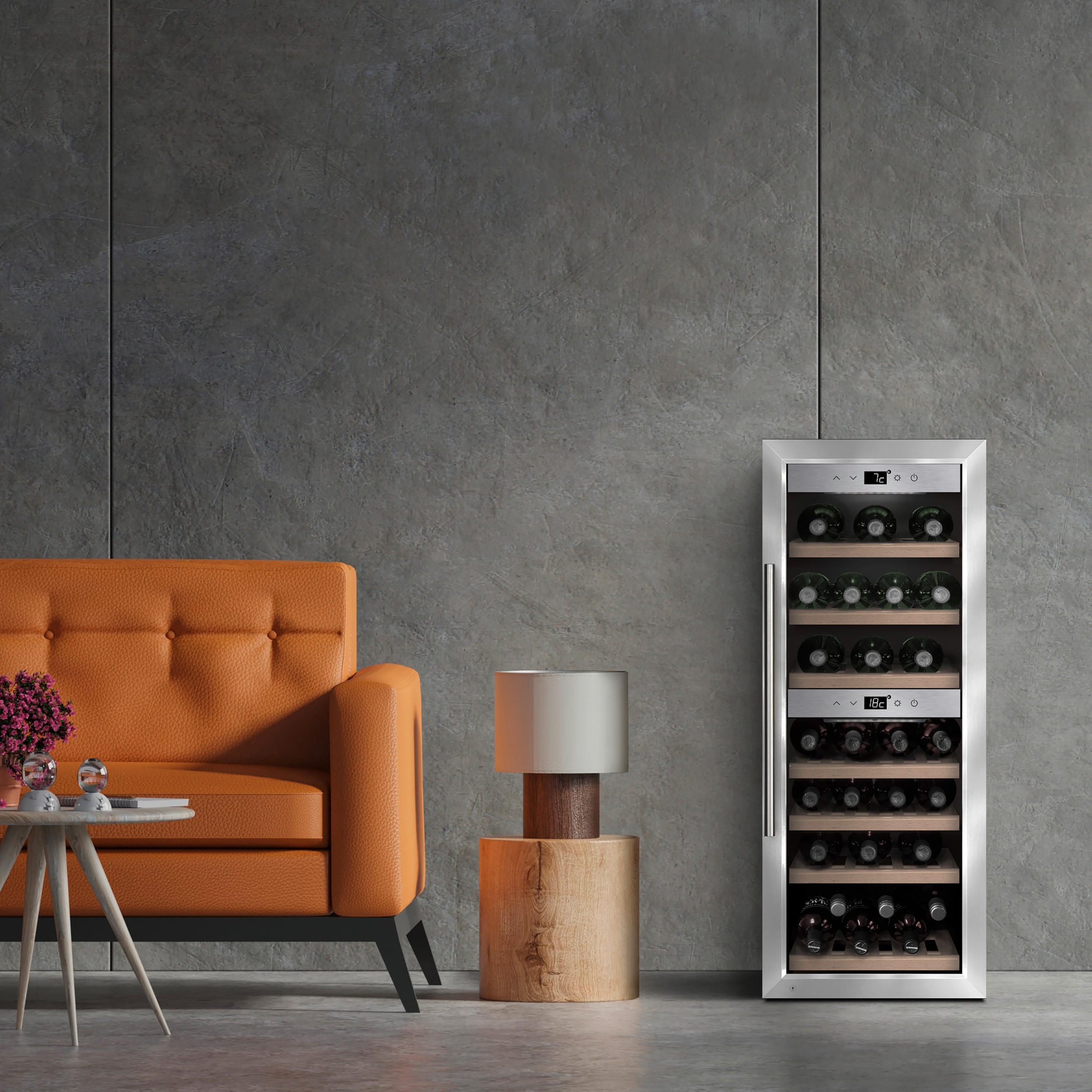WEINKÜHLSCHRANK  - Edelstahlfarben, Basics, Metall (39,5/63/103,5cm) - CASO Design