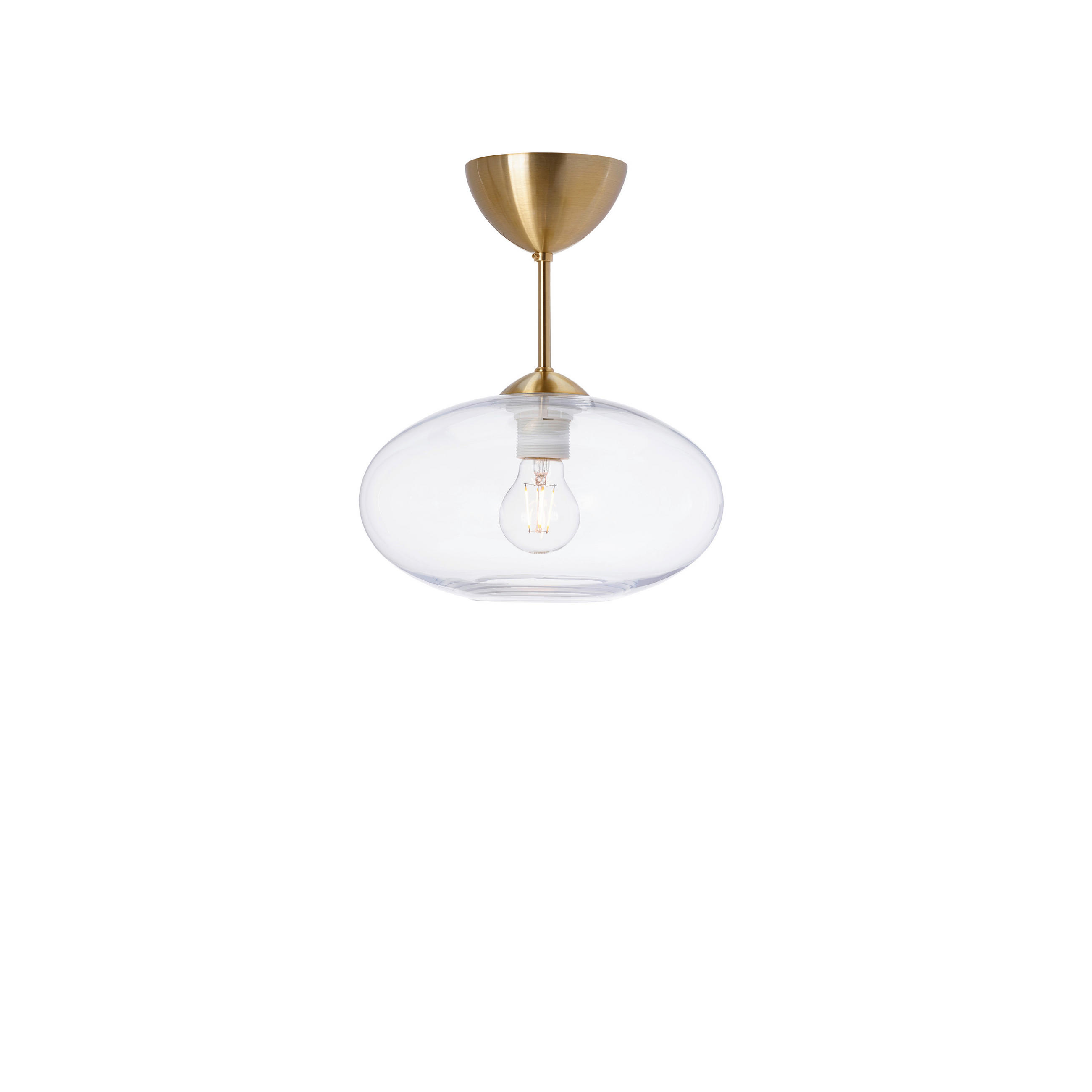 DECKENLEUCHTE Bullo 27/32 cm   - Klar/Messingfarben, KONVENTIONELL, Glas/Metall (27/32cm) - Belid
