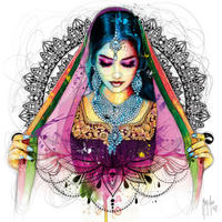 KUNSTDRUCK 14/14 cm  - Weiss/Multicolor, Basics, Papier (14/14cm) - Monee