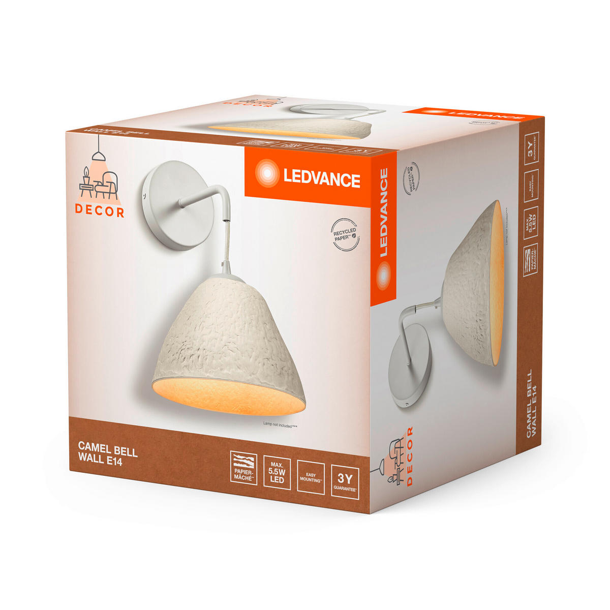 WANDLEUCHTE 22/28/32,3 cm   - KONVENTIONELL, Papier/Metall (22/28/32,3cm) - Ledvance