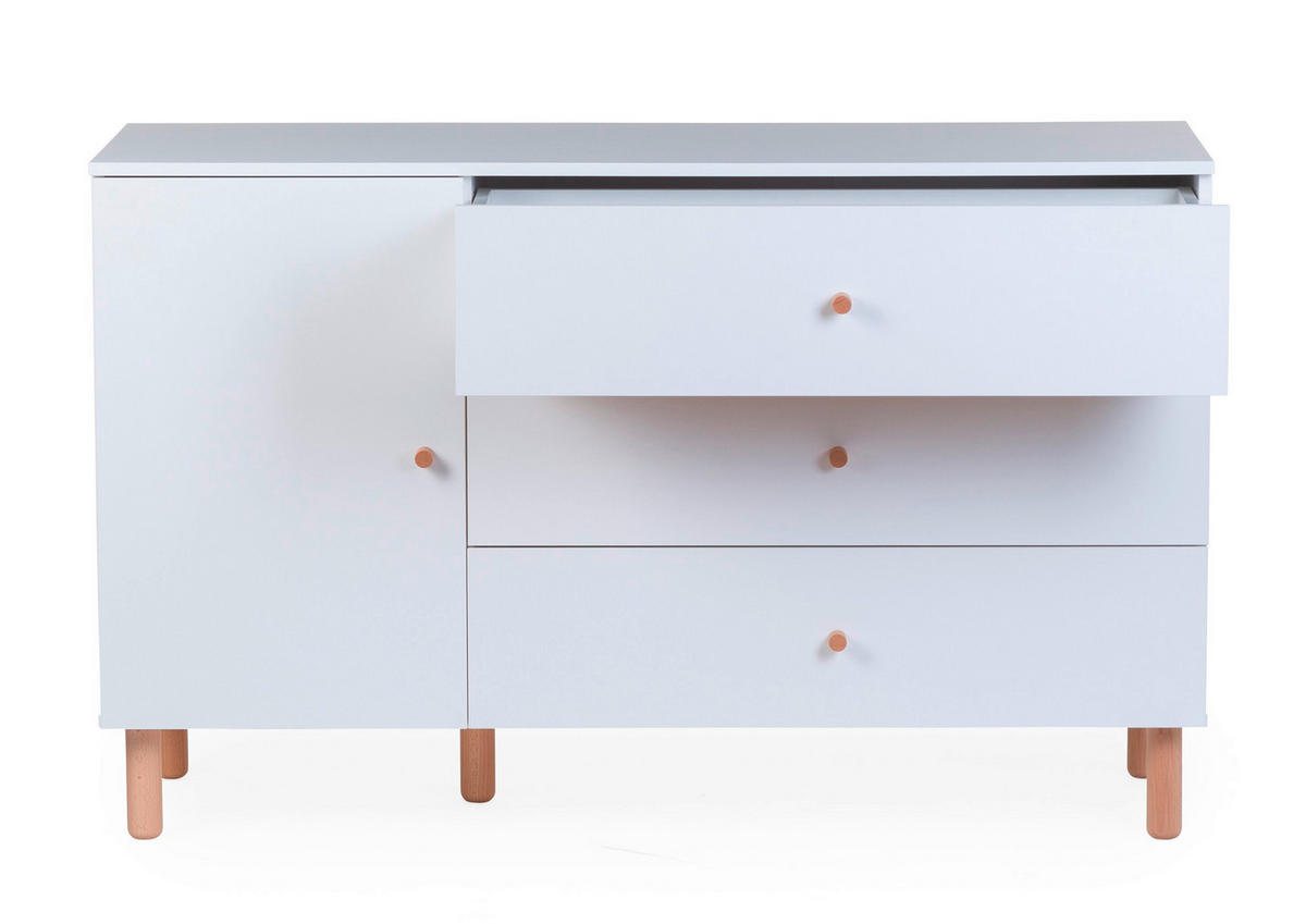 WICKELKOMMODE Wonder White 2023 Weiß  - Weiß/Naturfarben, Design, Holz/Holzwerkstoff (137/93/75cm) - Childhome