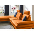 ECKSOFA in Echtleder Orange  195/308 cm  - Schwarz/Orange, Design, Leder/Metall (195/308cm) - Dieter Knoll