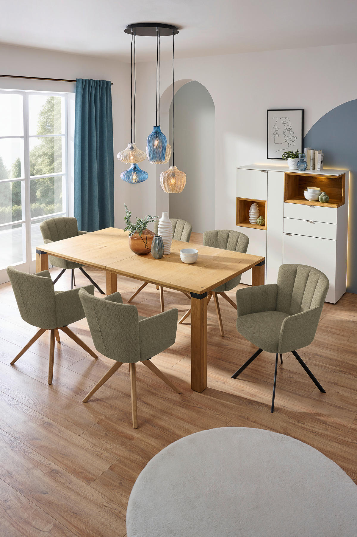 ARMLEHNSTUHL in Holz, Textil Sandfarben, Wildeiche  - Sandfarben/Wildeiche, Design, Holz/Textil (58/83/62cm) - Venjakob