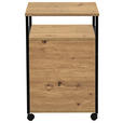 ROLLCONTAINER Schwarz, Eiche Artisan  - Schwarz/Eiche Artisan, Design, Holzwerkstoff/Kunststoff (43/66/45cm) - Carryhome