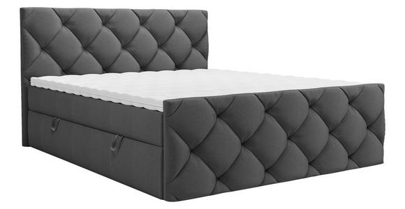 BOXBETT 180/200 cm  in Anthrazit  - Anthrazit/Schwarz, KONVENTIONELL, Kunststoff/Textil (180/200cm) - Carryhome