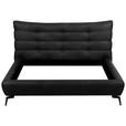 POLSTERBETT 180/200 cm,  in Anthrazit, gepolstertes Kopfteil,  - Anthrazit/Schwarz, Design, Leder/Metall (180/200cm) - Esposa