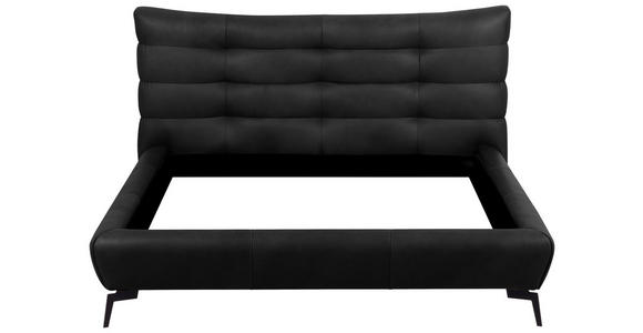 POLSTERBETT 180/200 cm,  in Anthrazit, gepolstertes Kopfteil,  - Anthrazit/Schwarz, Design, Leder/Metall (180/200cm) - Esposa