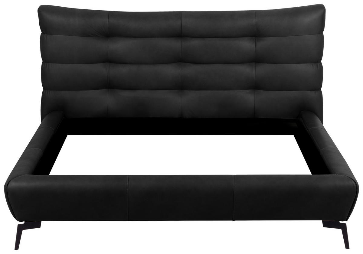 POLSTERBETT gepolstertes Kopfteil Anthrazit 180/200 cm  - Anthrazit/Schwarz, Design, Leder/Metall (180/200cm) - Esposa