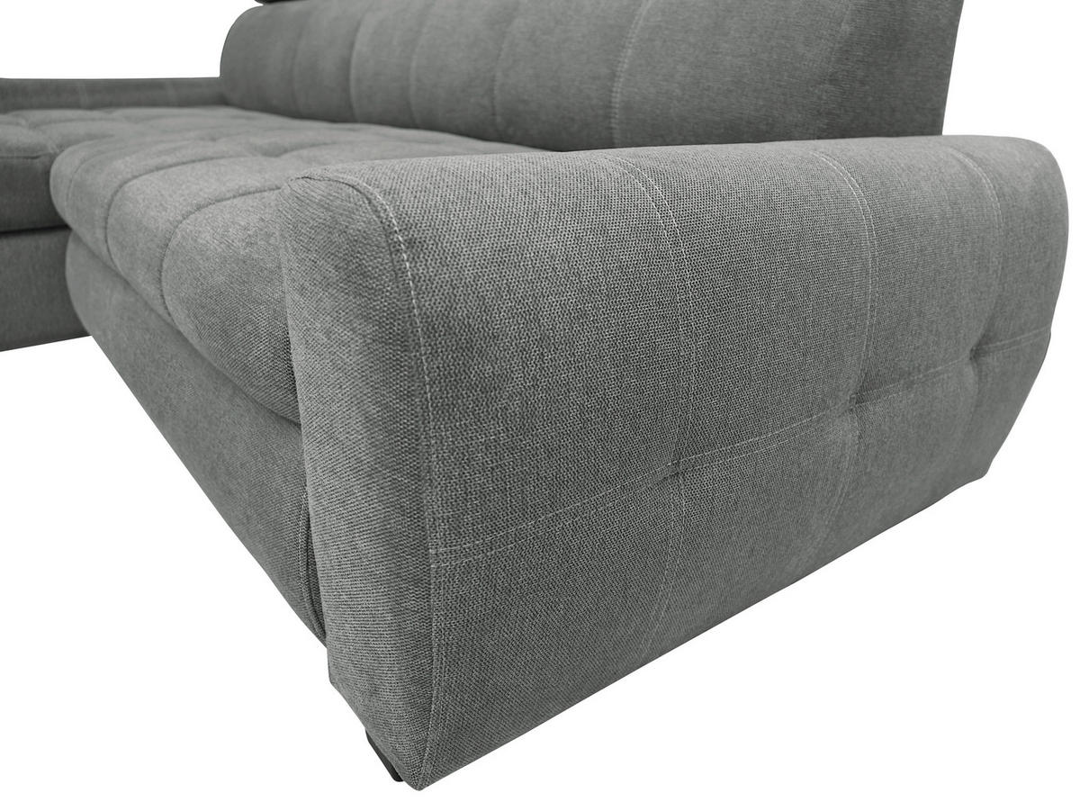 KUTNA GARNITURA tekstil  siva   - bijela/siva, Design, tekstil/plastika (173/276cm) - Stylife