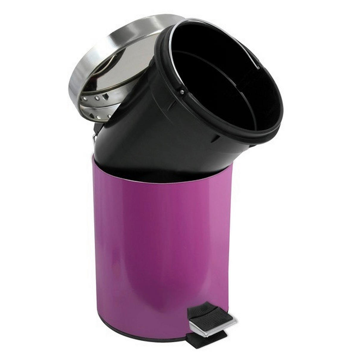 TRETEIMER 3 L  - Violett/Schwarz, Basics, Kunststoff/Metall (17/25cm) - MSV