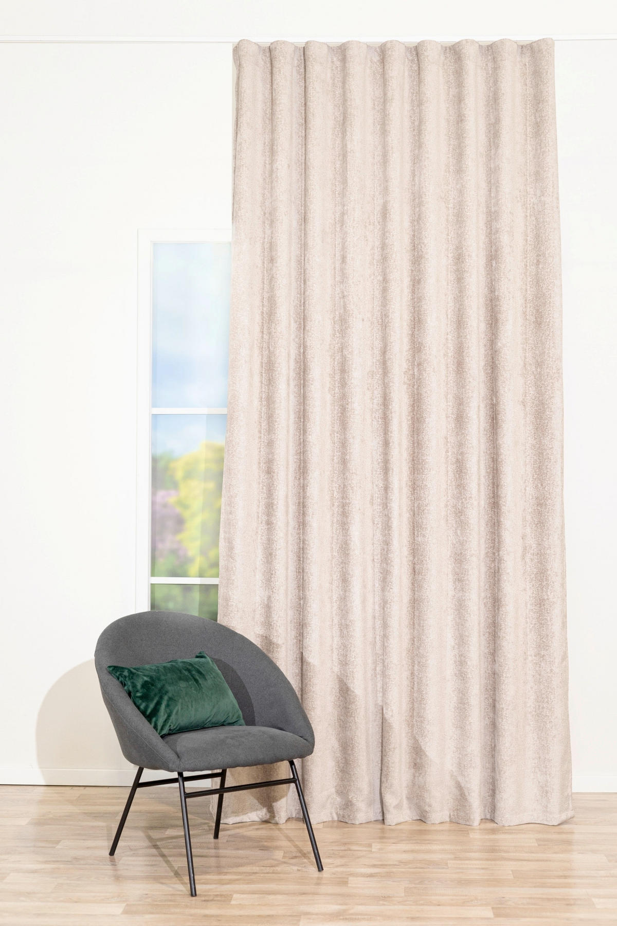 Draperie Confecționată black-out (nu permite trecerea luminii)  - sidefiu, Basics, textil (24/31/4cm)