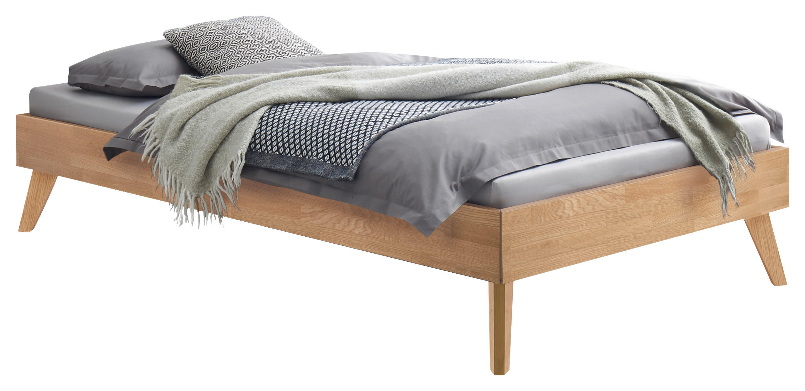 BETT 90/200 cm,  in Eichefarben  - Eichefarben, KONVENTIONELL, Holz (90/200cm) - Hasena