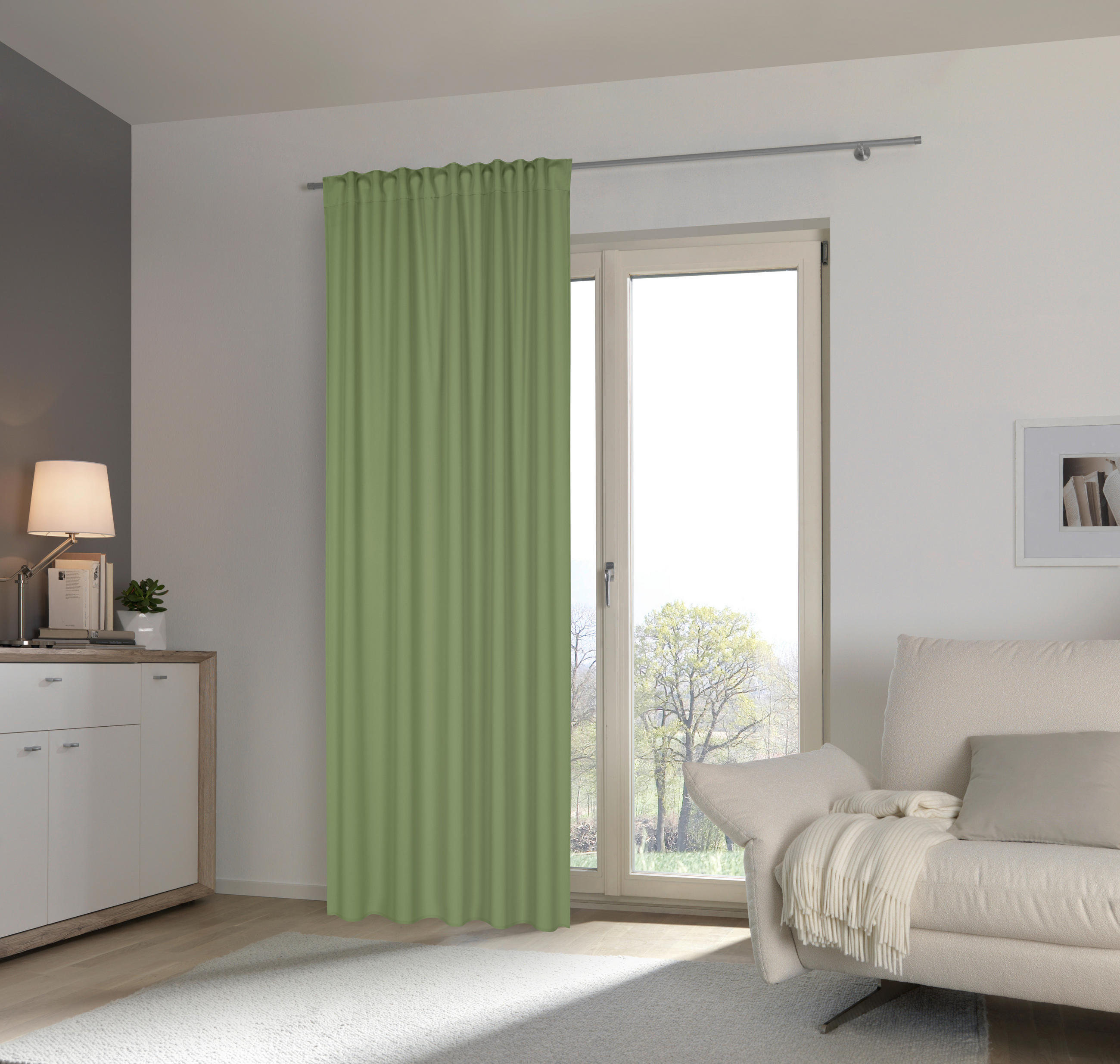 HOTOVÝ ZÁVĚS, zatemnění, 135/245 cm - zelená, Basics, textil (135/245cm) - Esposa
