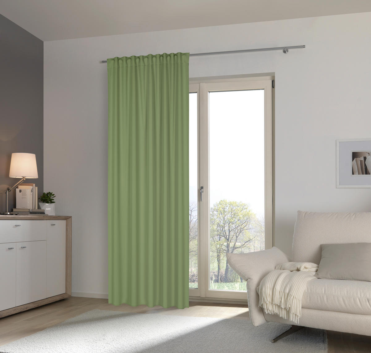 HOTOVÝ ZÁVĚS, zatemnění, 135/245 cm - zelená, Basics, textil (135/245cm) - Esposa