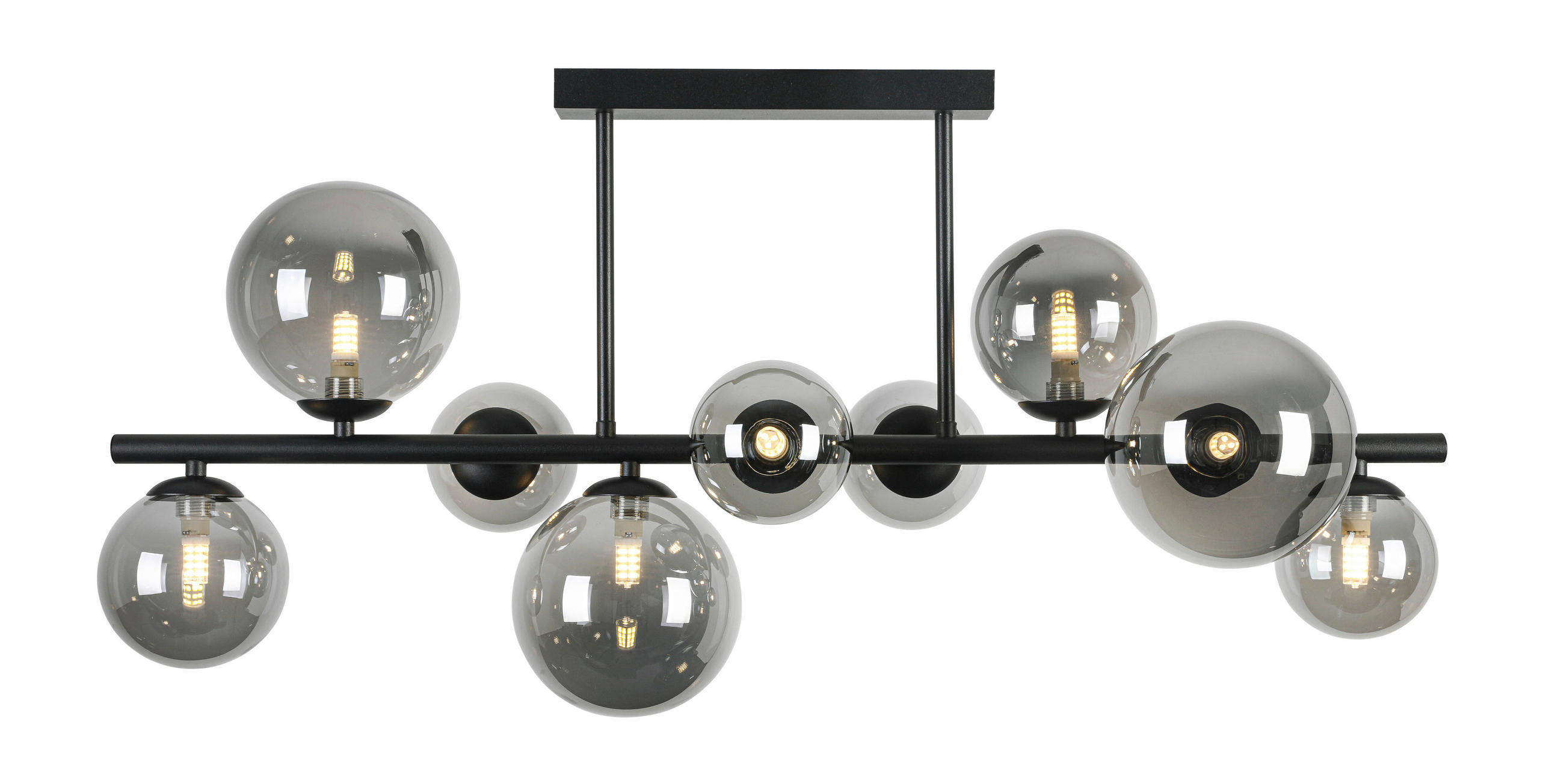 PLAFONJERA  - crna, Konvencionalno, staklo/metal (90/30/43cm) - Dieter Knoll