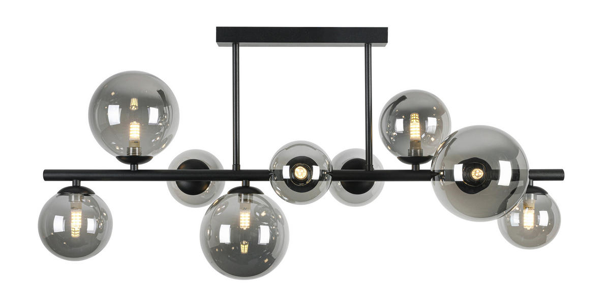 PLAFONJERA  - crna, Konvencionalno, staklo/metal (90/30/43cm) - Dieter Knoll