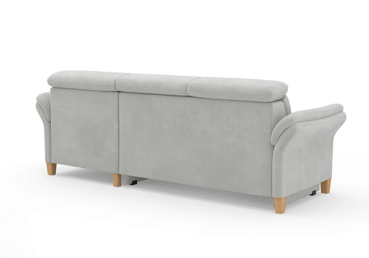 ECKSOFA GLENDALE E Silberfarben Flachgewebe  - Eichefarben/Silberfarben, KONVENTIONELL, Holz/Textil (253/166cm) - Sit & More