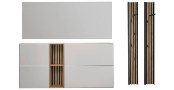 GARDEROBE  in 256/174/20 cm  - Eichefarben/Anthrazit, Design, Glas/Holz (256/174/20cm) - Johann Jakob