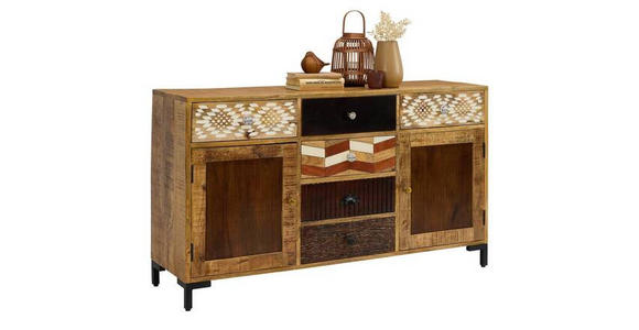 SIDEBOARD 140/80/40 cm  - Multicolor/Schwarz, LIFESTYLE, Keramik/Holz (140/80/40cm) - Landscape