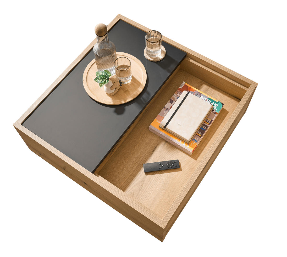 COUCHTISCH in Holzwerkstoff 76/35/75 cm  - Eichefarben/Graphitfarben, Design, Holzwerkstoff (76/35/75cm) - MID.YOU