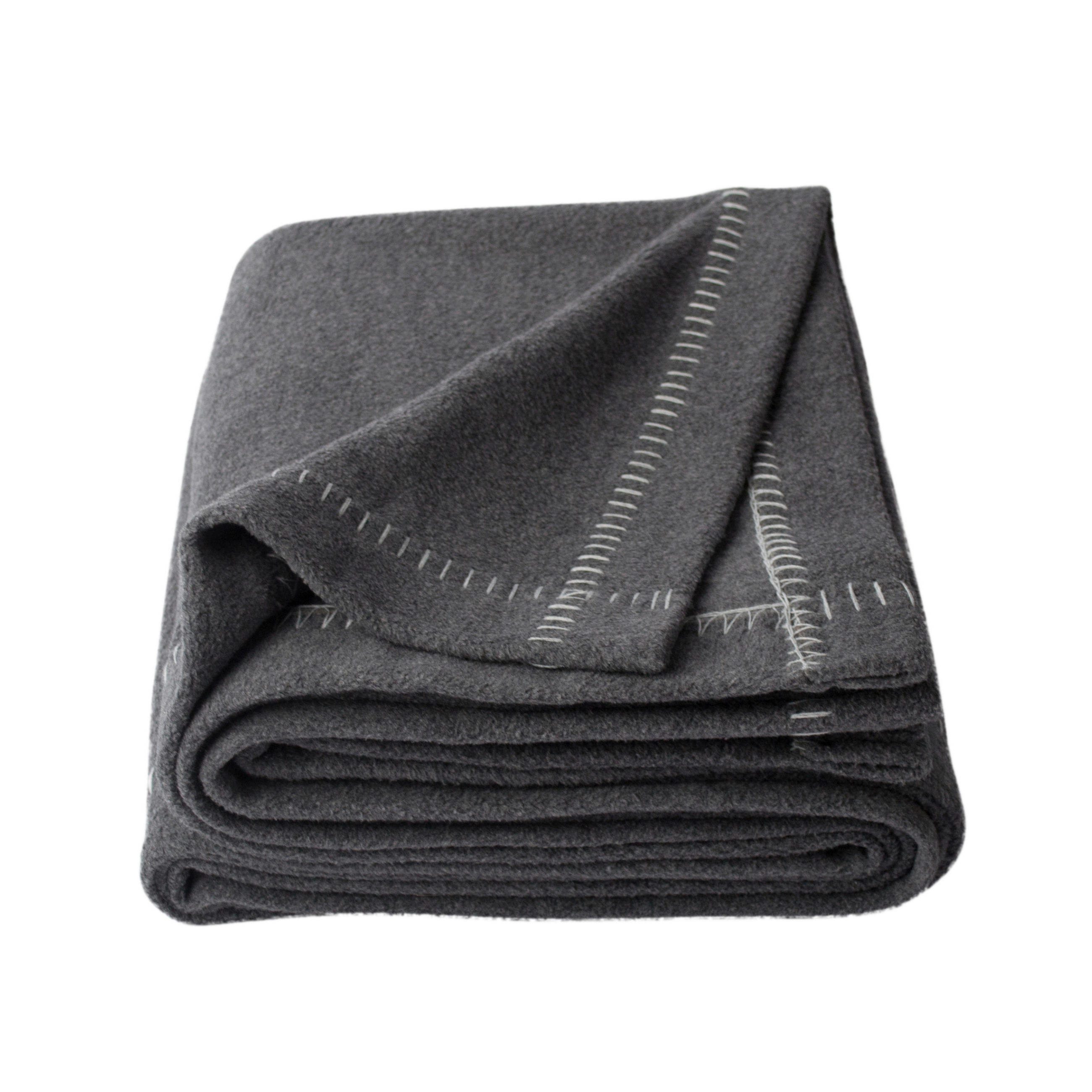 FLEECOVÁ DEKA, biobavlna, 140/190 cm - tmavě šedá, Konvenční, textil (140/190cm) - Calvin Klein