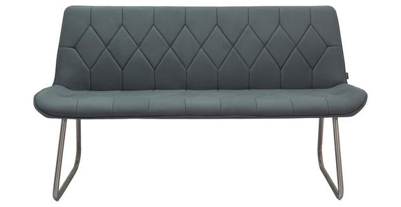 SITZBANK 155/87/65 cm in Grau - Edelstahlfarben/Grau, Design, Textil/Metall (155/87/65cm) - Novel