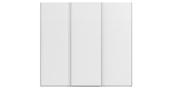 SCHWEBETÜRENSCHRANK  in Weiß  - Alufarben/Weiß, Basics, Holzwerkstoff/Metall (242/223/68cm) - Novel