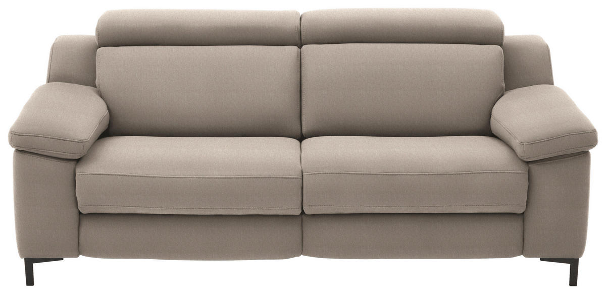 2,5-SITZER in Chenille Greige  - Greige/Schwarz, Design, Textil/Metall (188/84-104/104cm) - Valdera