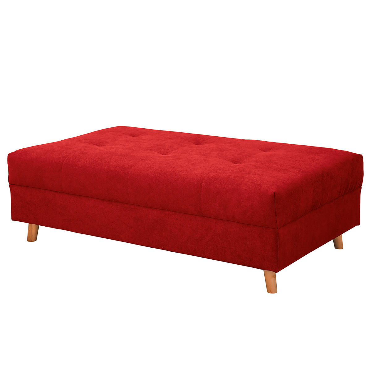 ECKSOFA inkl. Hocker Ariella in Mikrofaser Rot  161/231 cm  - Rot/Naturfarben, Design, Holz/Textil (161/231cm) - Livetastic