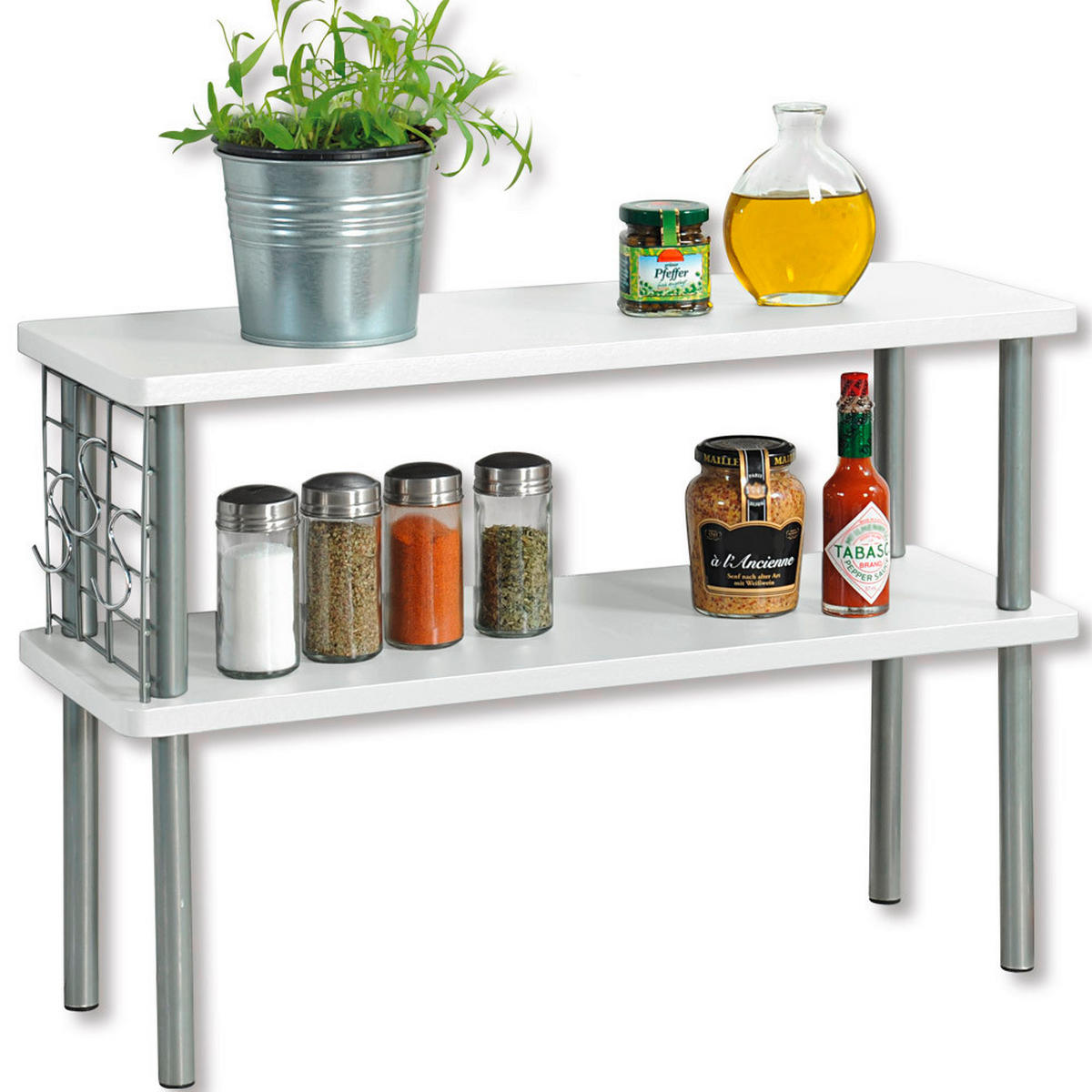KÜCHENREGAL  - Weiß, Basics, Holzwerkstoff/Metall (55/38/20cm) - Kesper