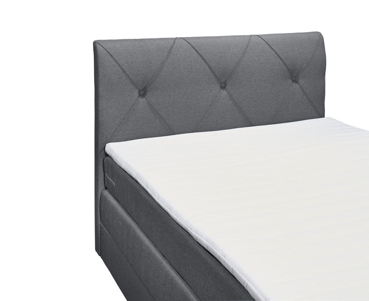 BOXSPRINGBETT 120/200 cm  in Anthrazit  - Anthrazit/Schwarz, Design, Holzwerkstoff/Kunststoff (120/200cm) - Xora