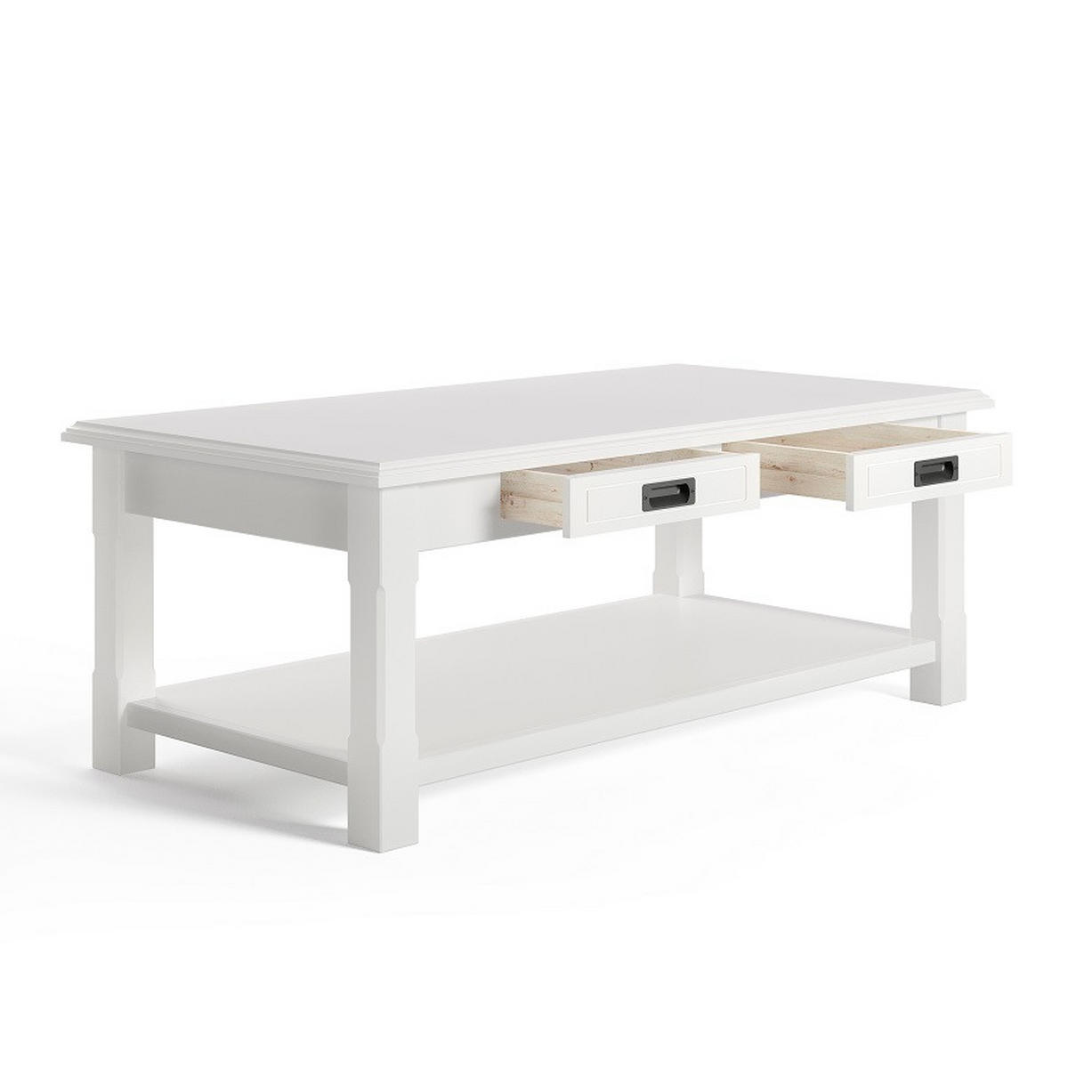 COUCHTISCH Kiefer massiv rechteckig Weiß  - Schwarz/Weiß, Design, Holz/Holzwerkstoff (115/43,5/60cm) - Livetastic