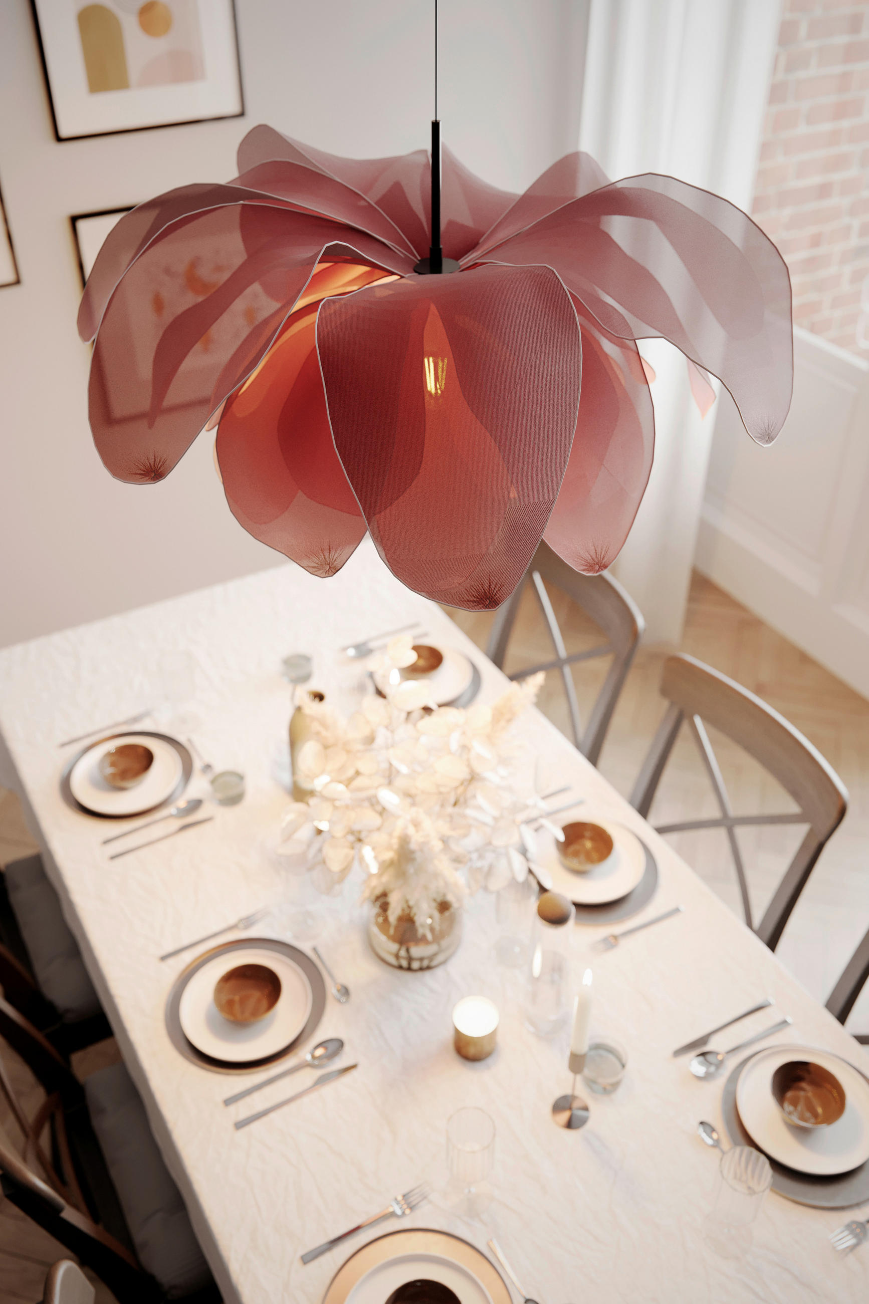 HÄNGELEUCHTE 80/59 cm  - Rosa, Design, Textil (80/59cm) - By Rydéns