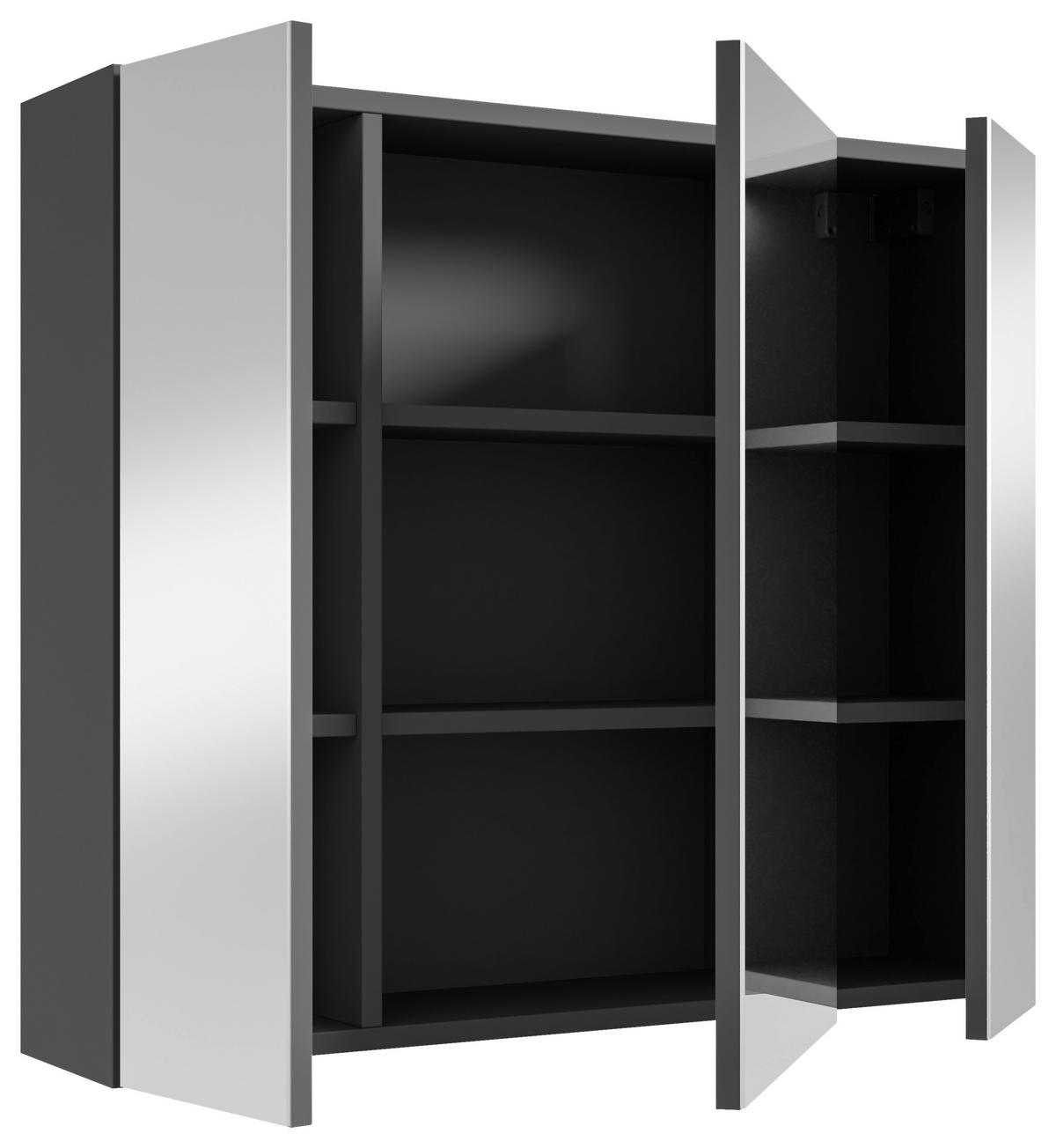 SPIEGELSCHRANK 80/70/20 cm  - Schwarz, MODERN, Glas/Holzwerkstoff (80/70/20cm) - MID.YOU