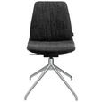 STUHL  in Aluminium Velours Metall, Textil  - Alufarben/Graphitfarben, Design, Textil/Metall (46/81,5-84,5/55cm) - Johann Jakob