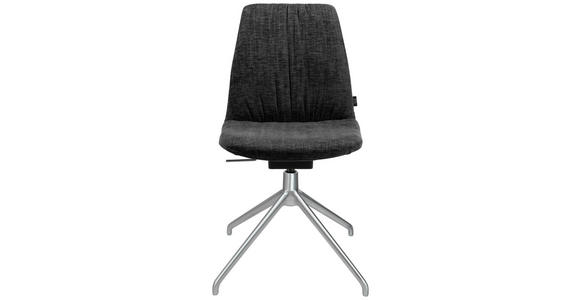 STUHL in Aluminium Velours Metall, Textil - Alufarben/Graphitfarben, Design, Textil/Metall (46/81,5-84,5/55cm) - Johann Jakob