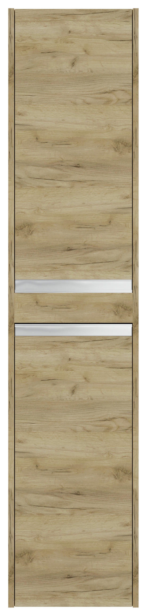 HOCHSCHRANK 35/160/30 cm  - Chromfarben/Eichefarben, MODERN, Holzwerkstoff/Metall (35/160/30cm) - MID.YOU