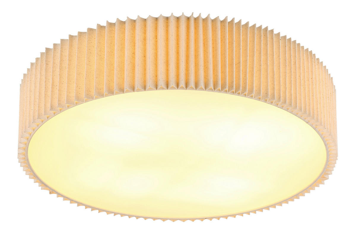 DECKENLEUCHTE  53/13 cm    - Naturfarben/Weiß, Basics, Kunststoff/Textil (53/13cm) - Globo