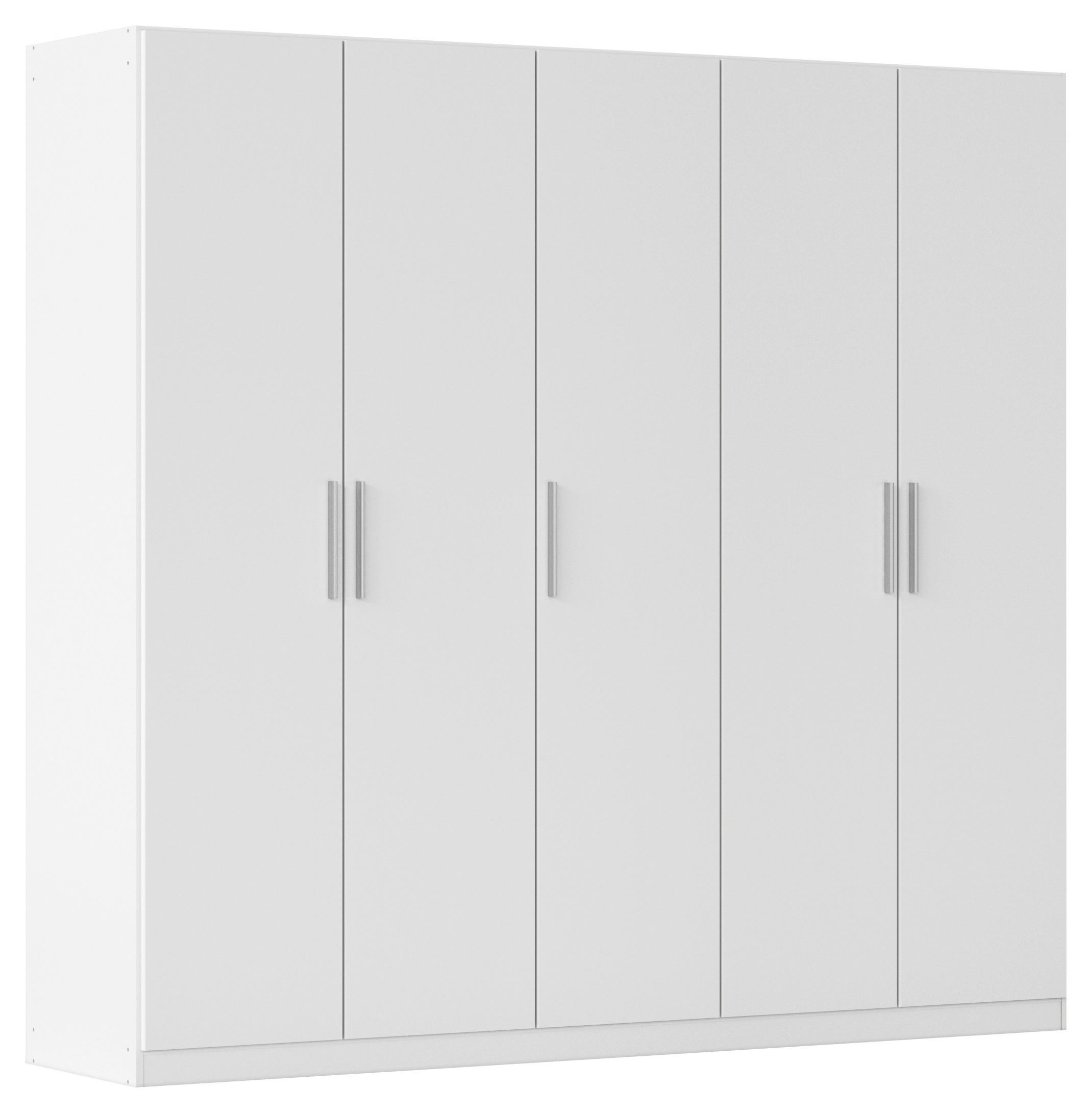 DREHTÜRENSCHRANK 226/210/54 cm,  in Weiß, 5-türig  - Alufarben/Weiß, KONVENTIONELL, Holzwerkstoff/Kunststoff (226/210/54cm) - home24