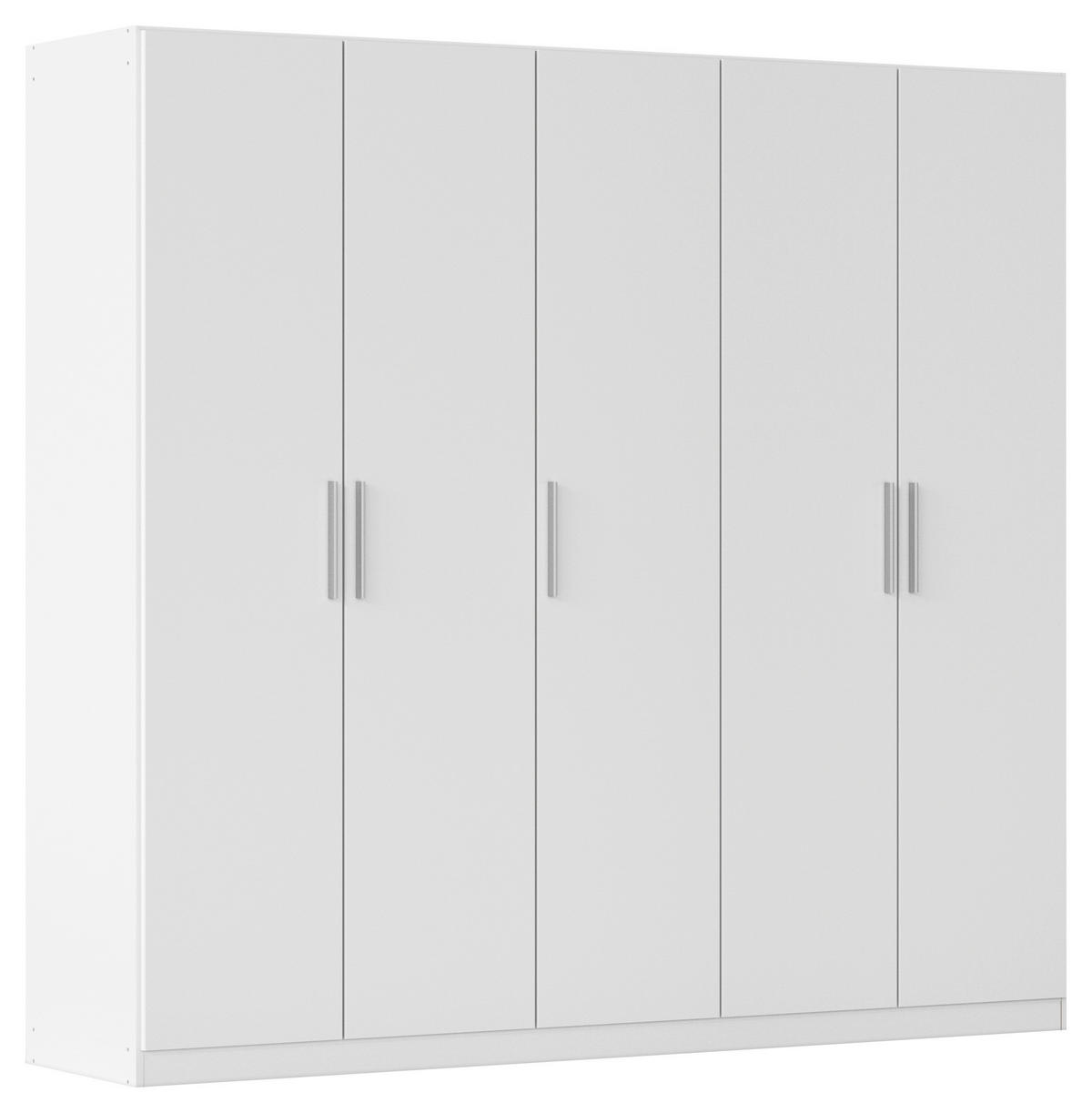 DREHTÜRENSCHRANK 226/210/54 cm,  in Weiß, 5-türig  - Alufarben/Weiß, KONVENTIONELL, Holzwerkstoff/Kunststoff (226/210/54cm) - home24