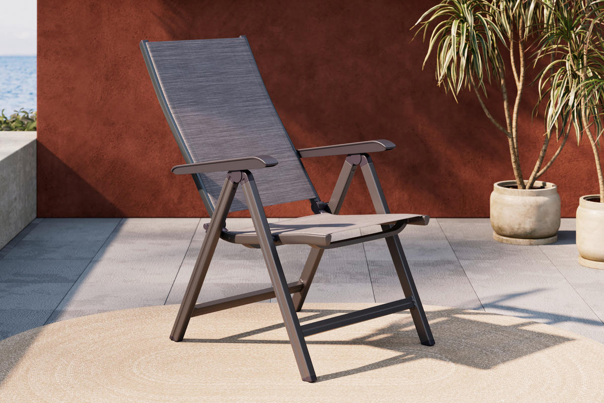 GARTENSESSEL Metall, Textil Anthrazit, Grau  - Anthrazit/Grau, Konventionell, Textil/Metall (61/109/68cm) - Kettler